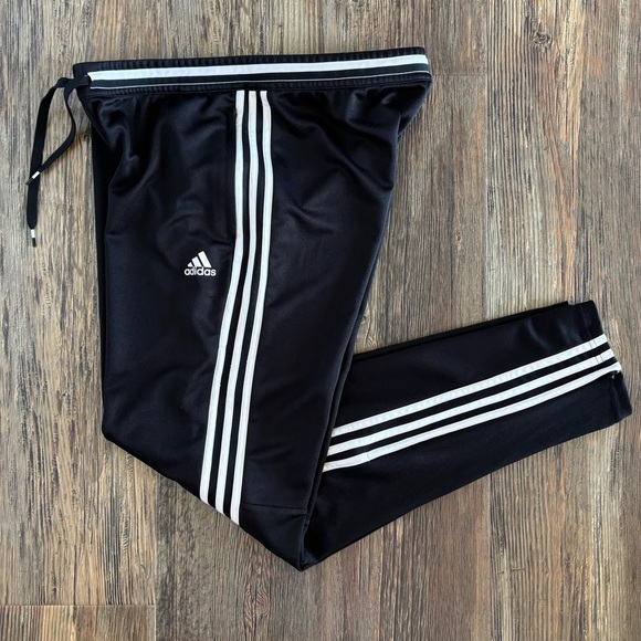adidas Pants - Adidas Performance Climacool Black White Stripe Track Pants Womans Size L 16/18